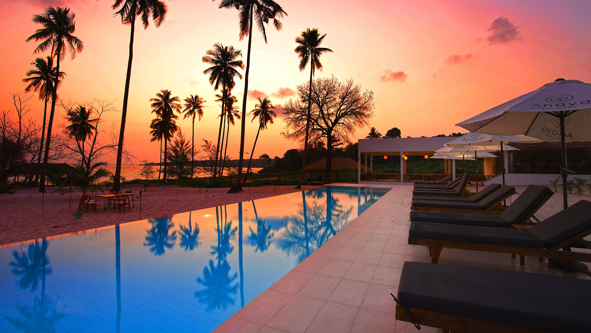 Cambodia Anaya Resort Koh Rong Pool Aften