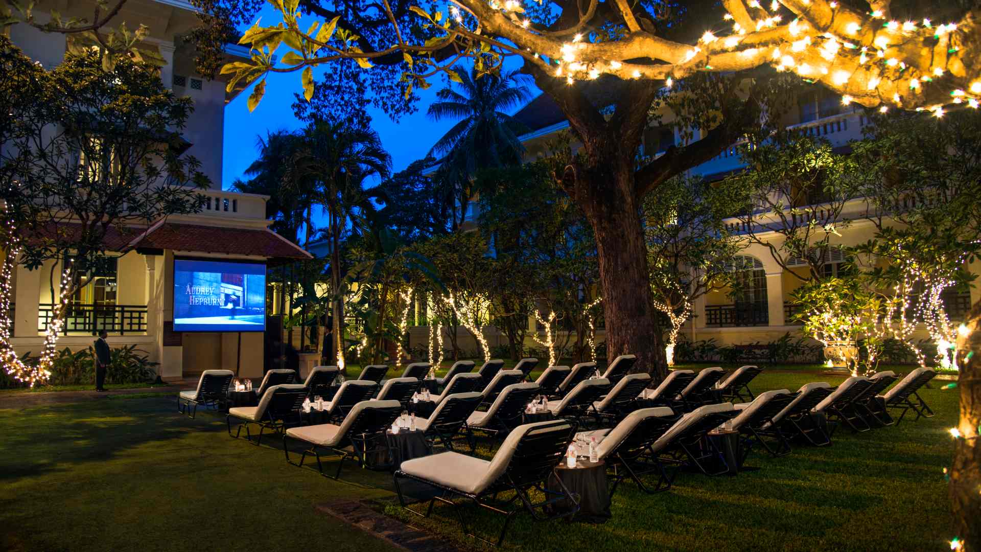 Cambodia, Phnom Penh, Raffles Hotel, Le Royal night bio