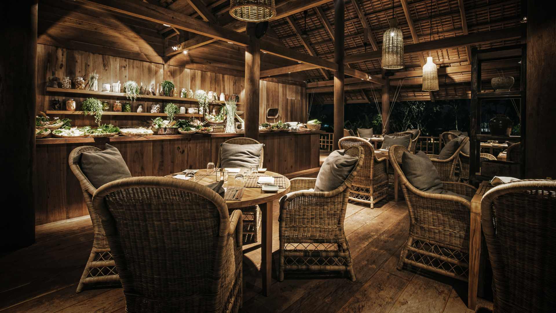 Cambodia, Siem Reap, Zannier Hotels Phum Baitang Bay Phsar, Pool restaurant