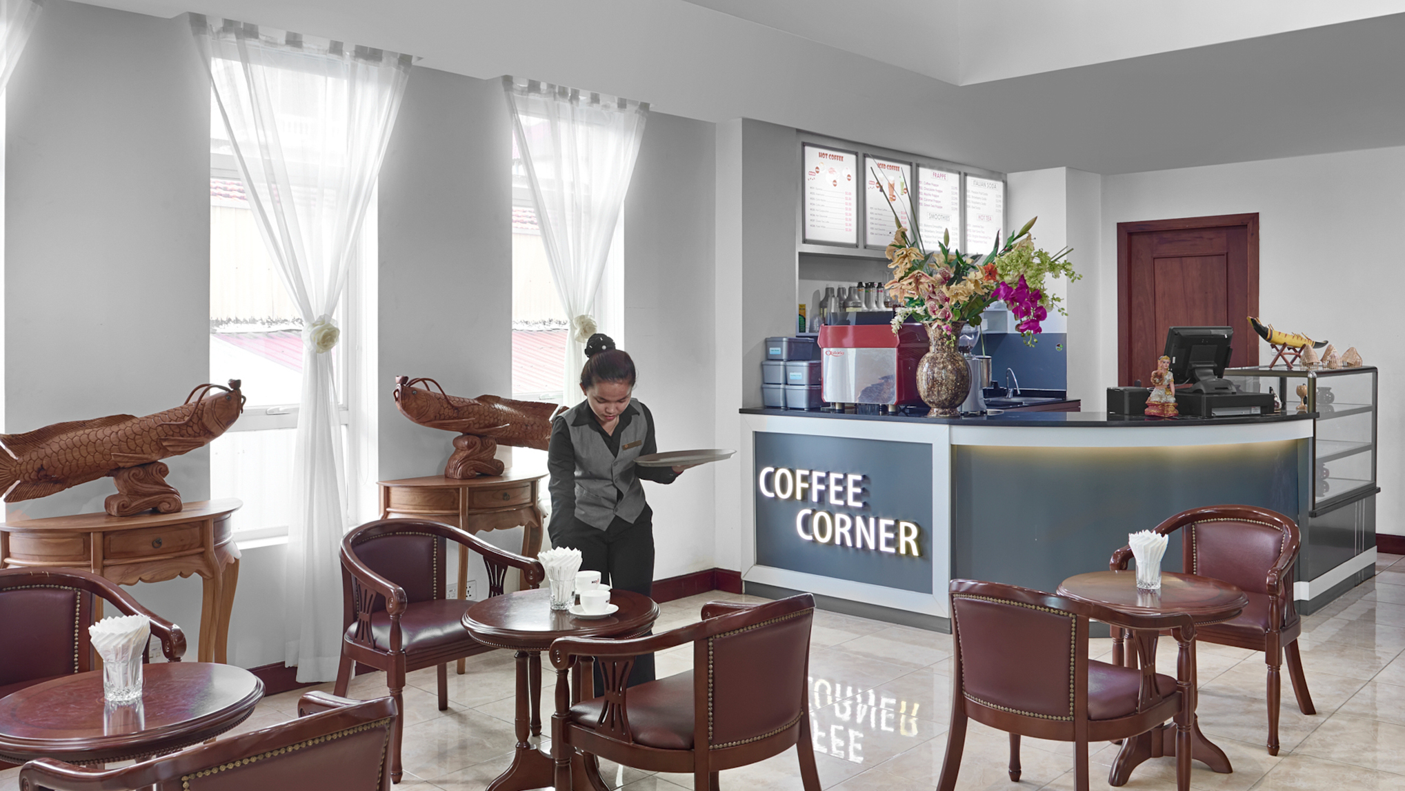 Cambodia, Phnom Penh Katari Hotel, Coffee Corner