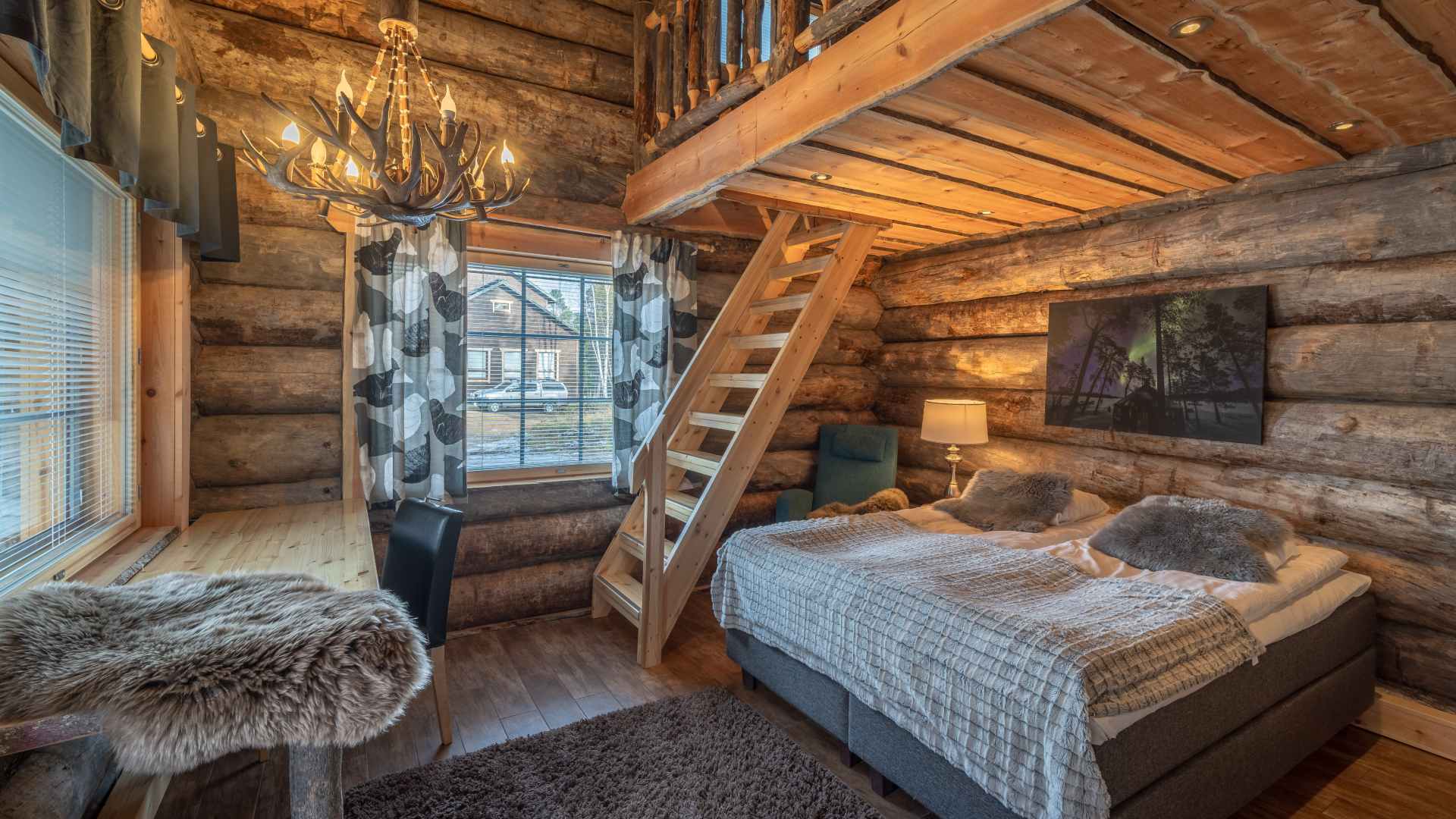 Finland, Finske Lapland, Nellim Wilderness Hotel, Log Suite Cabin, Hems