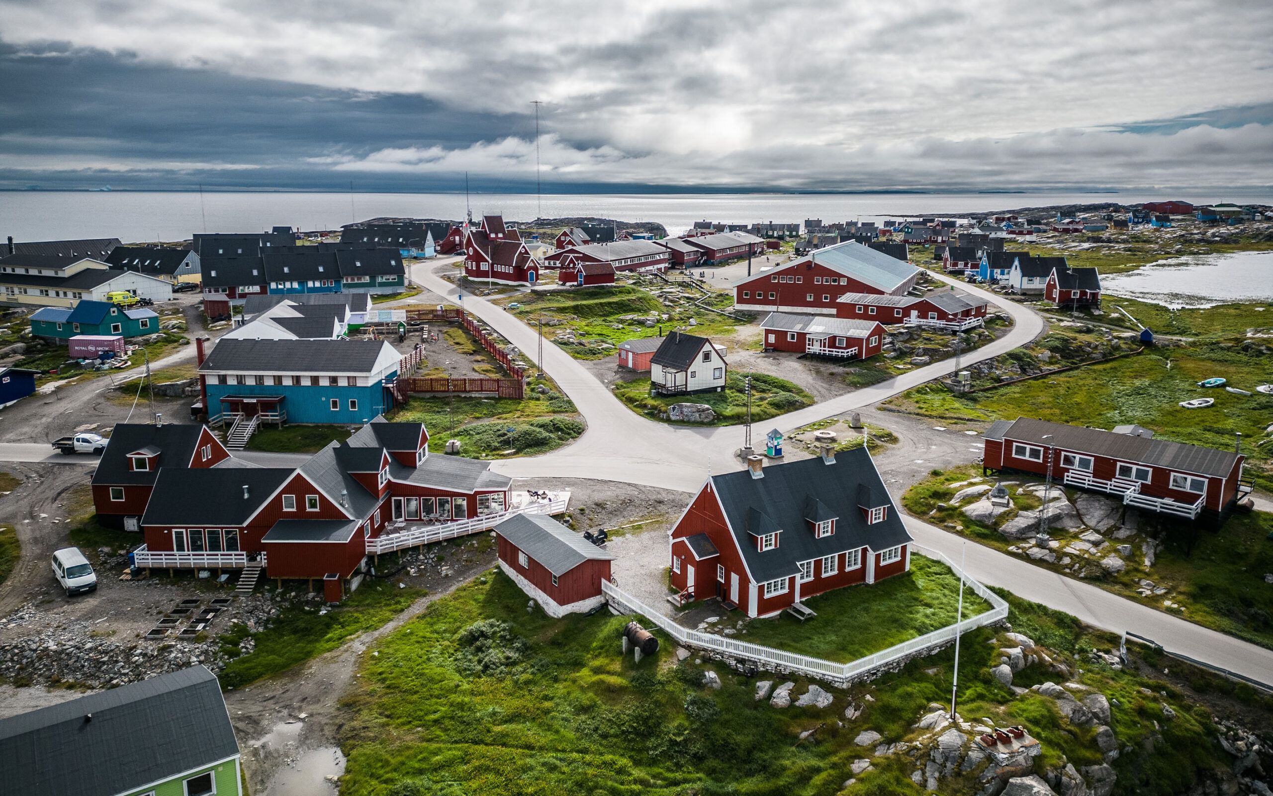 Gr&oslash;nland Hotel Disko Island Qeqertarsuaq, Godhavn, Diskobugten, Natur, Udsigt