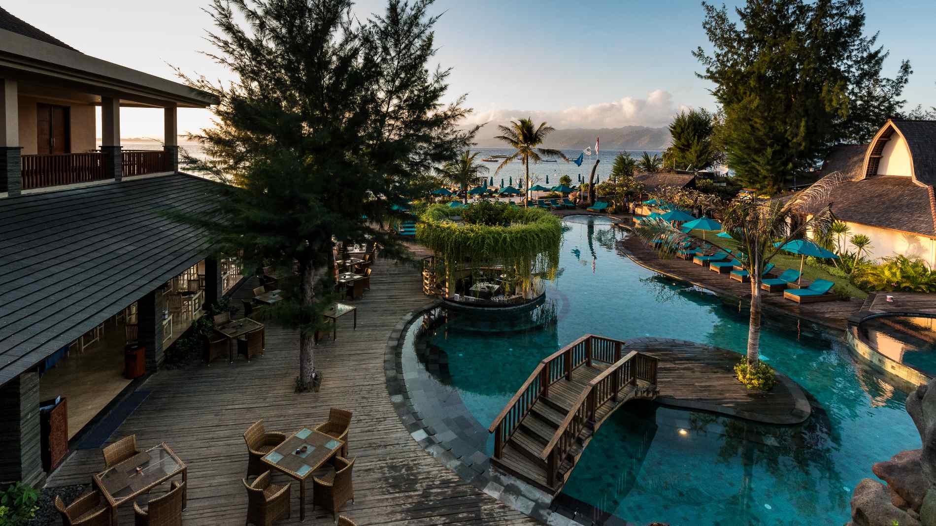 Indonesien Gili Trawangan Hotel Vila Ombak Pool