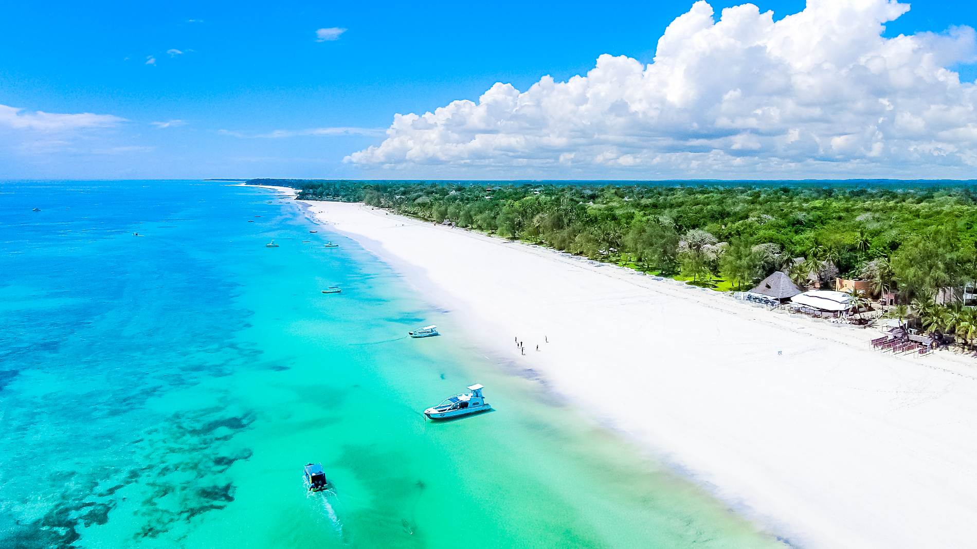 Flot udsigt over Diani Beach i Kenya
