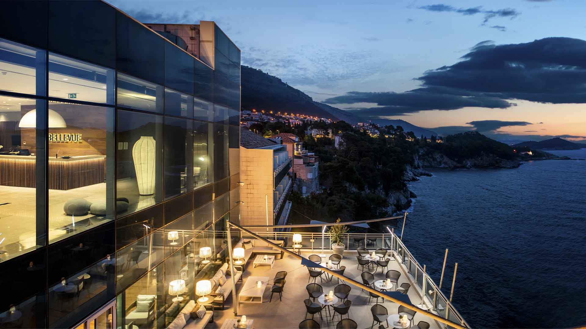 kroatien dubrovnik bellevue night view