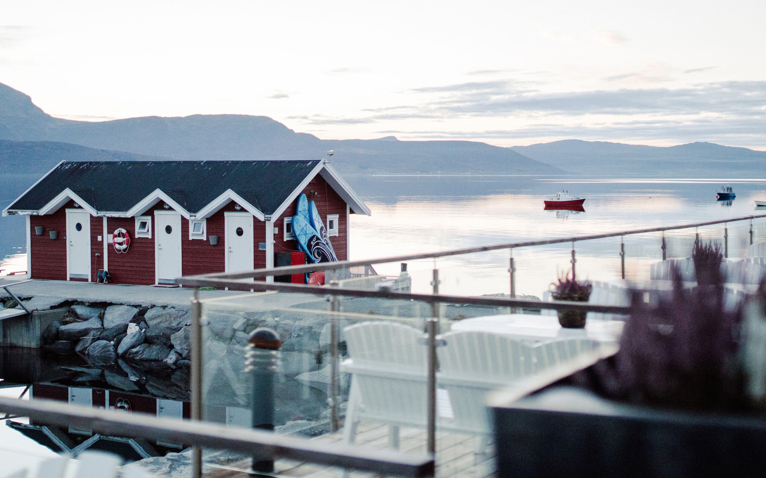 Norge Malangen Resort View To Sauna From Terrace