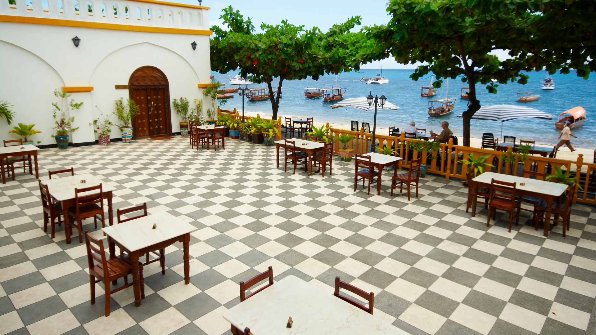 Restaurant med havudsigt