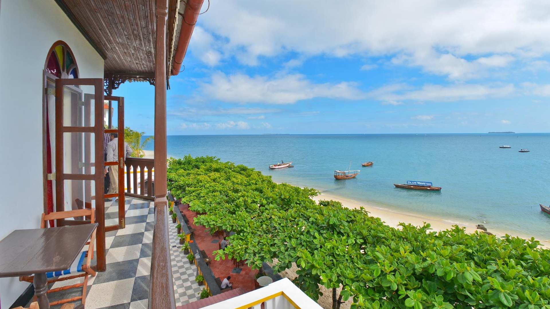 Balkon i et Sea View værelse på Tembo House Hotel