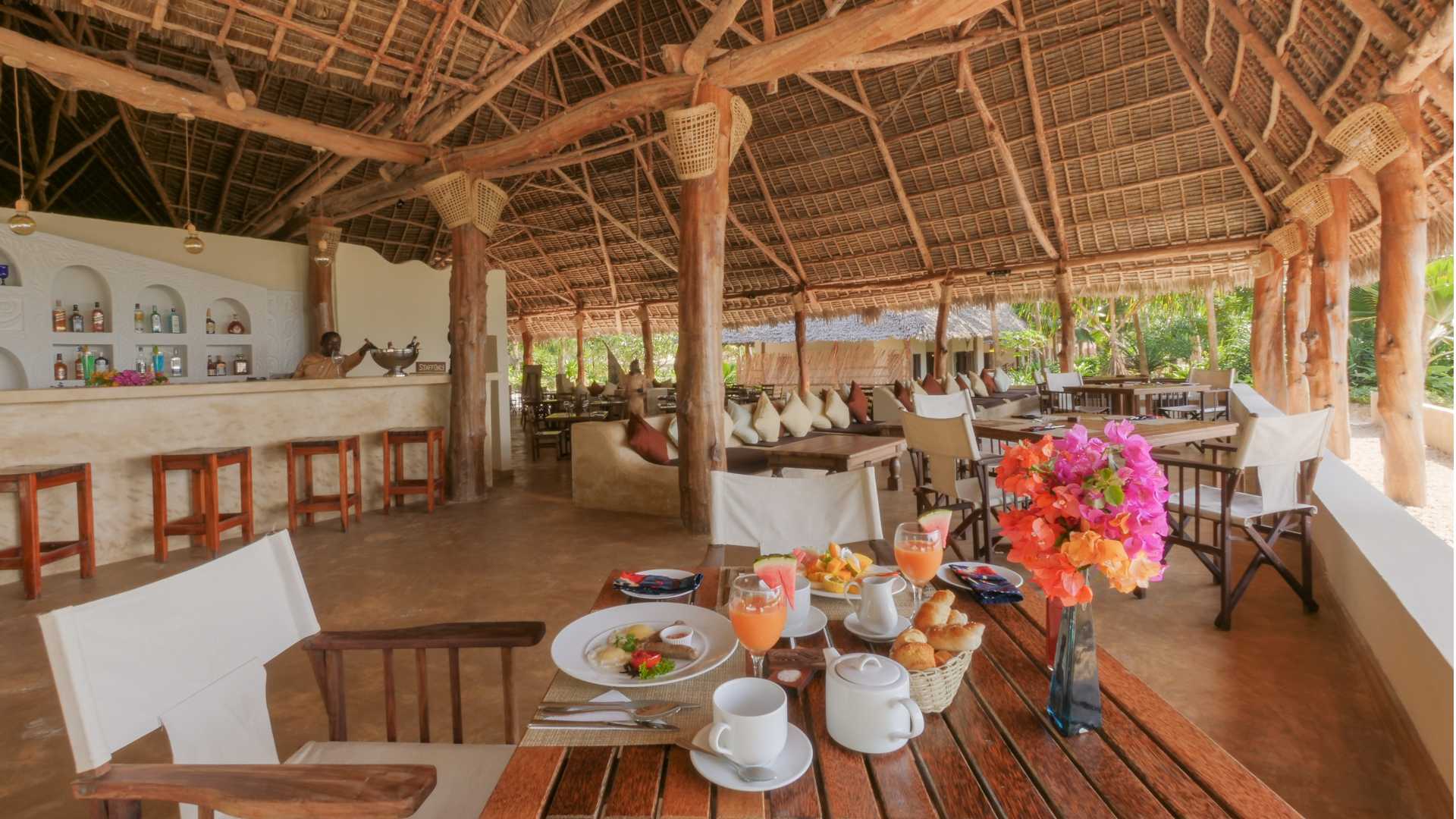 Den hyggelige restaurant på Zanzibar Pearl Boutique Hotel