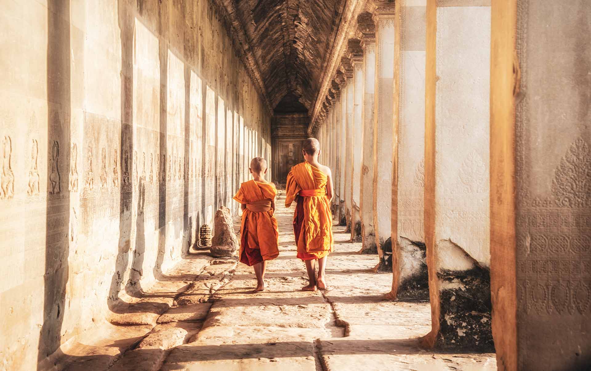 Cambodja siem reap angkor wat munke