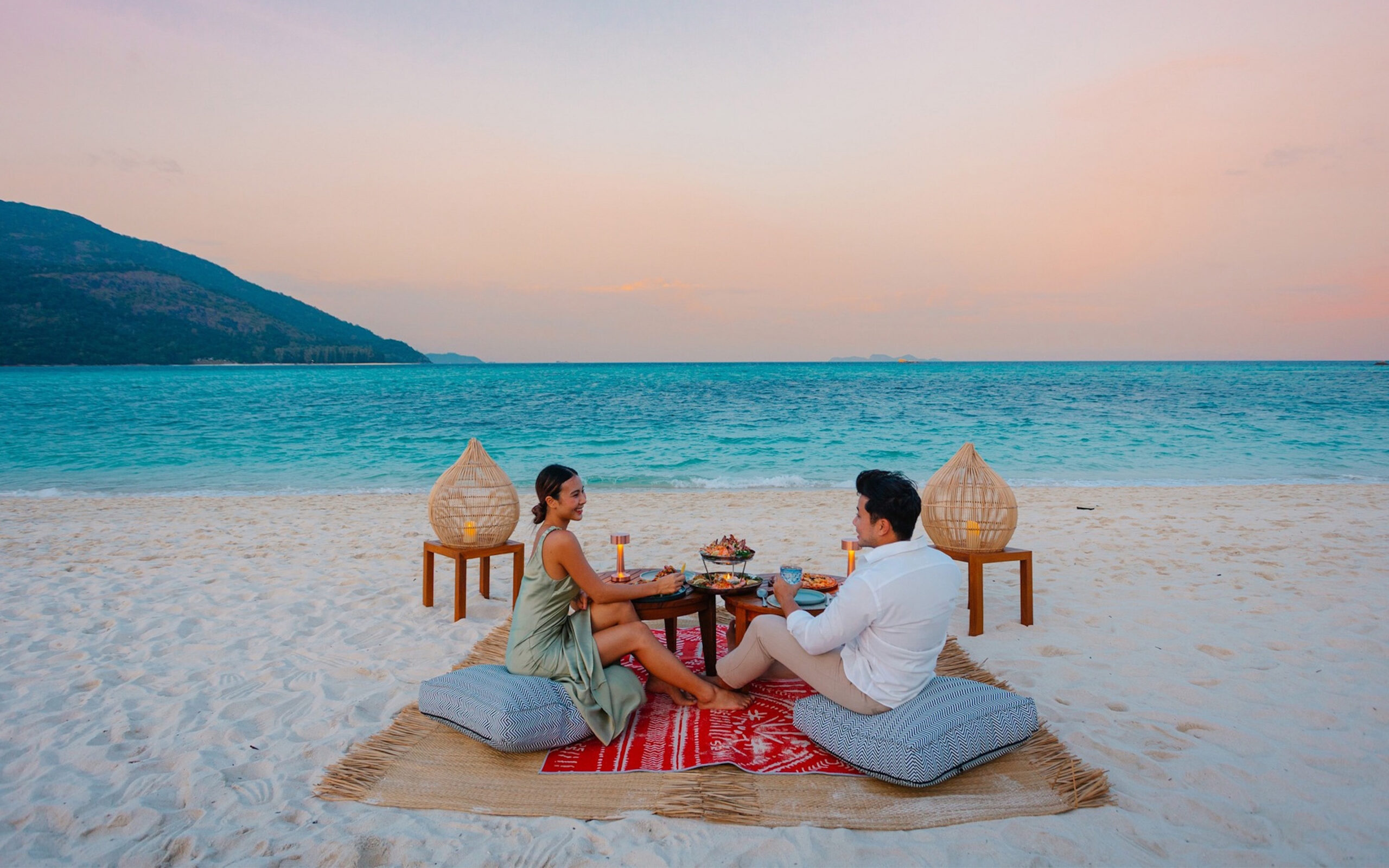 Thailand Koh Lipe Irene Luxury Beach Resort Romantisk Folnedgang