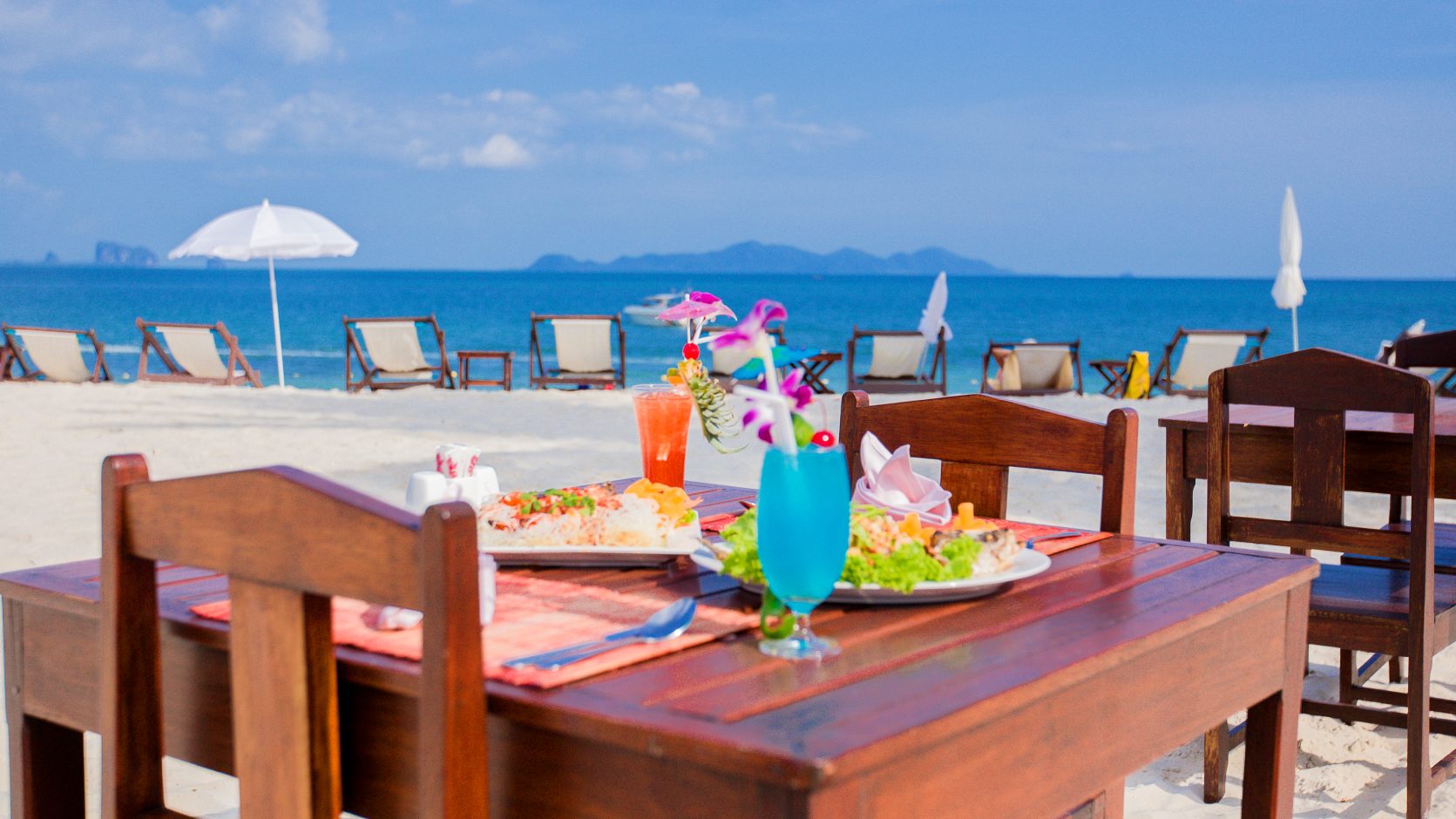 Thailand, Koh Mook, Koh Mook Sivalai Beach Resort, Middag Stranden