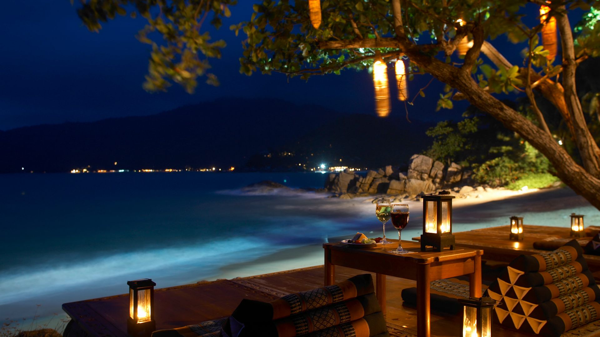 Thailand, Koh Phangan, Santhiya Koh Phangan Resort & Spa, Udsigt Aften