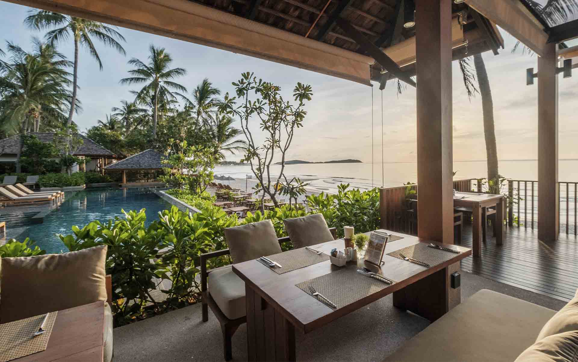 Thailand, Koh Samui, Banana Fan Sea Resort, Restaurant Pool