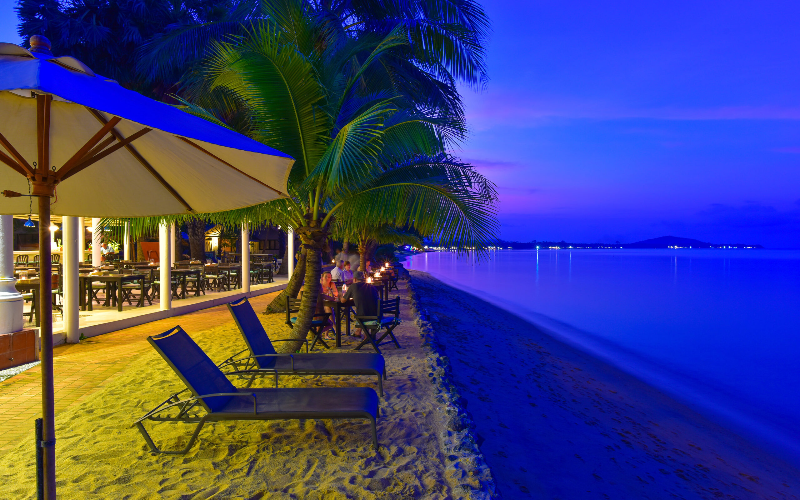 Thailand, Koh Samui, Paradise Beach Resort, Aftenstemning Stranden