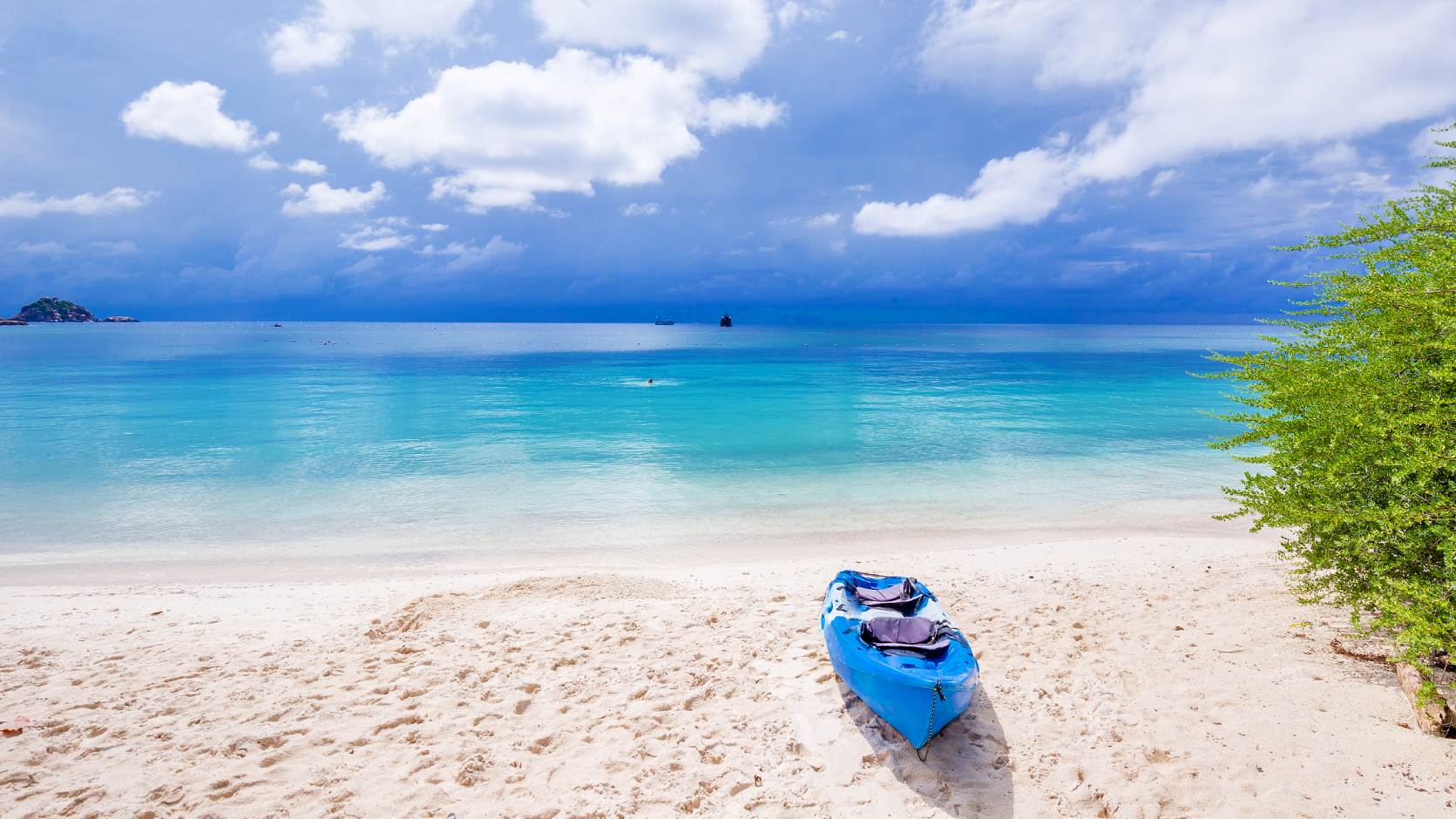 Thailand, Koh Tao, Haad Tien Beach Resort, Strand Udsigt