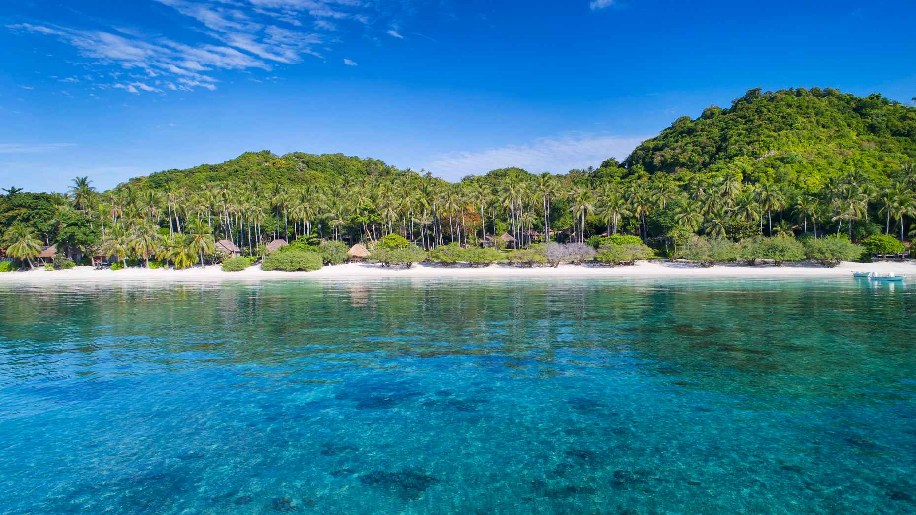 Thailand, Koh Tao, Haad Tien Beach Resort, Strand Udsigt