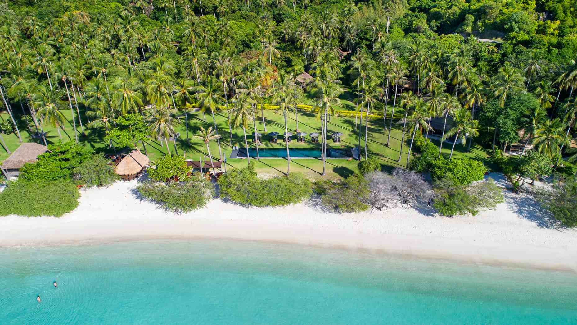 Thailand, Koh Tao, Haad Tien Beach Resort, Strand Udsigt