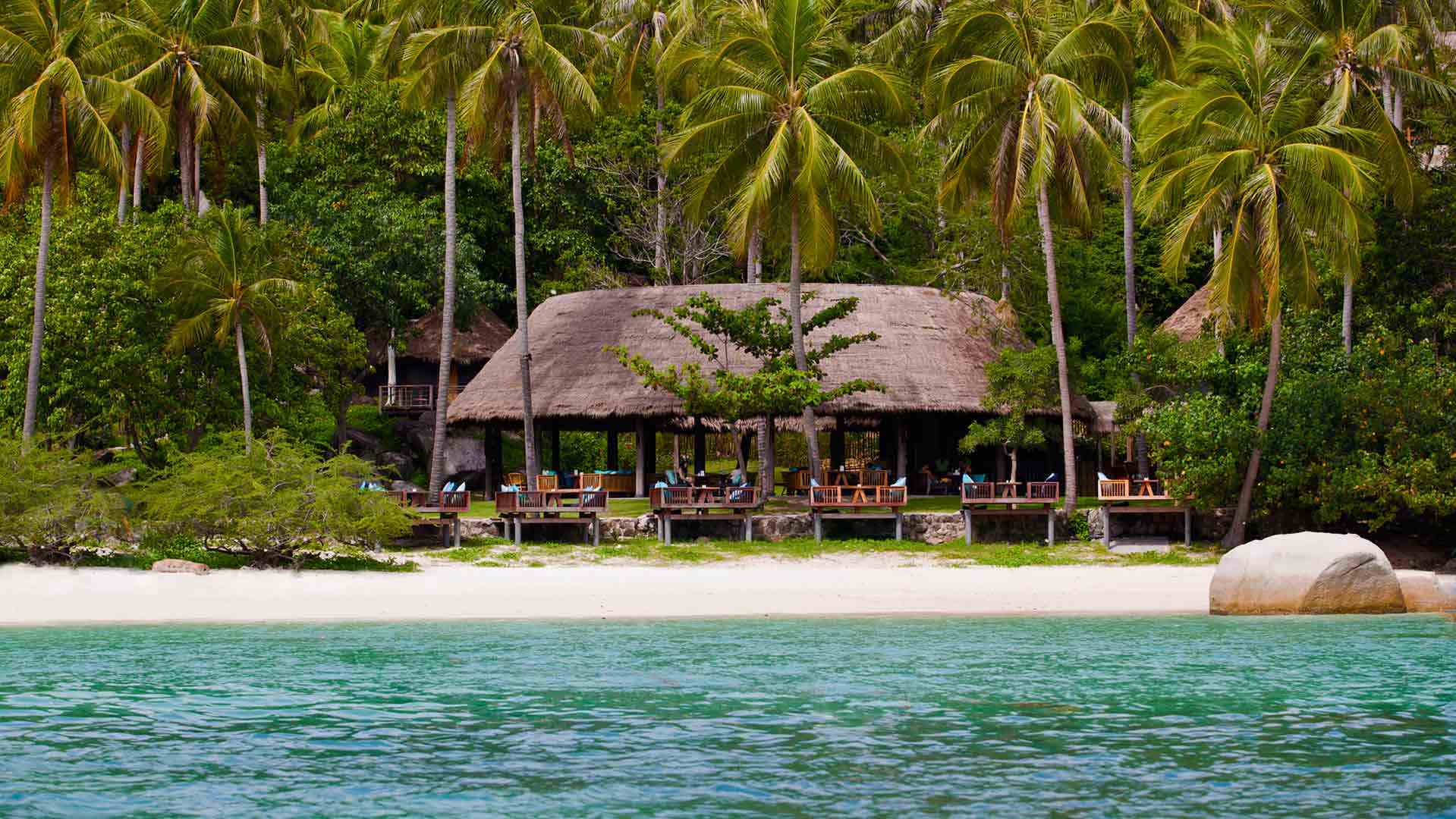 Thailand, Koh Tao, Haad Tien Beach Resort, Strand Udsigt