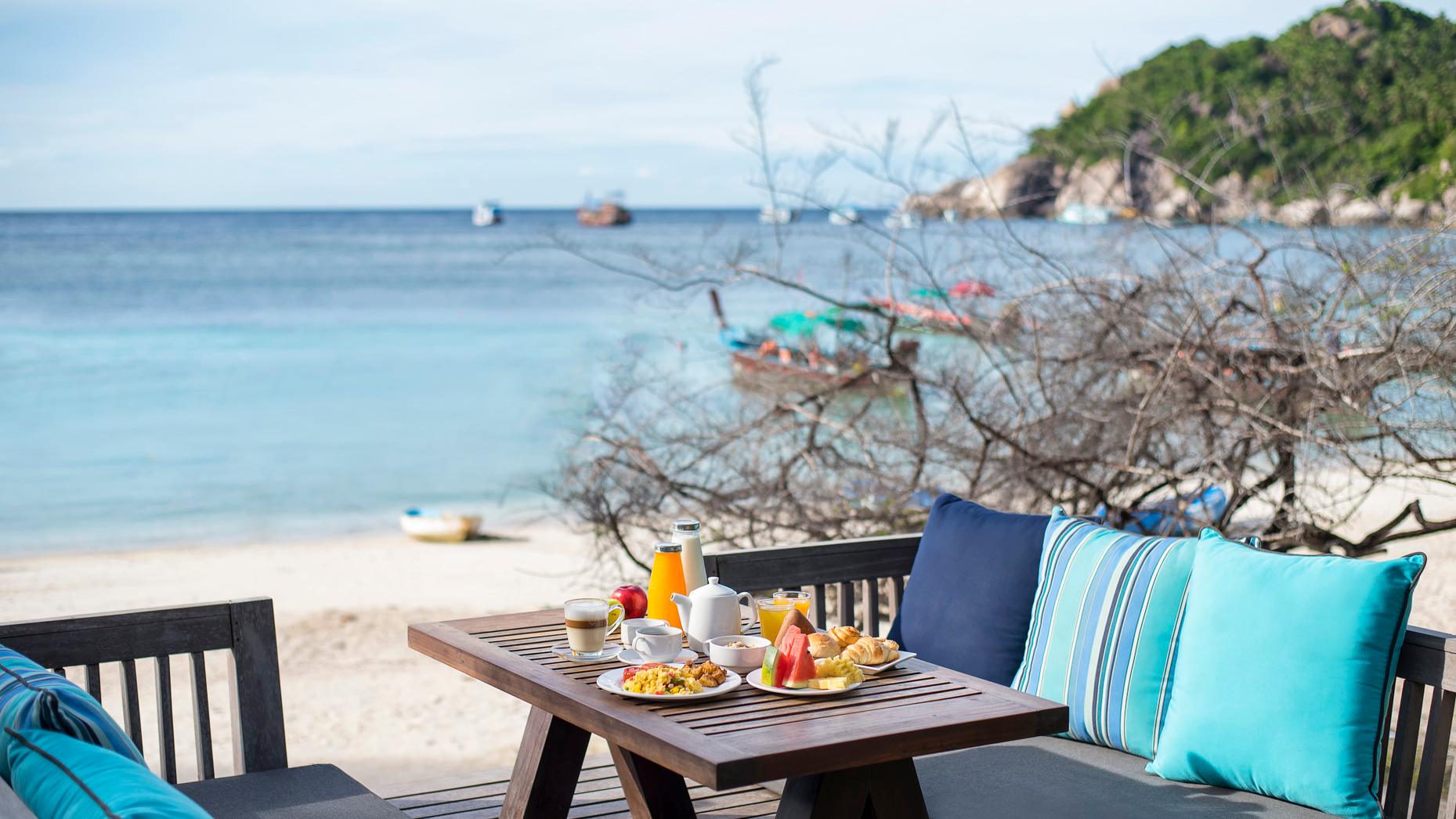 Thailand, Koh Tao, Haad Tien Beach Resort, Morgenmads Udsigt