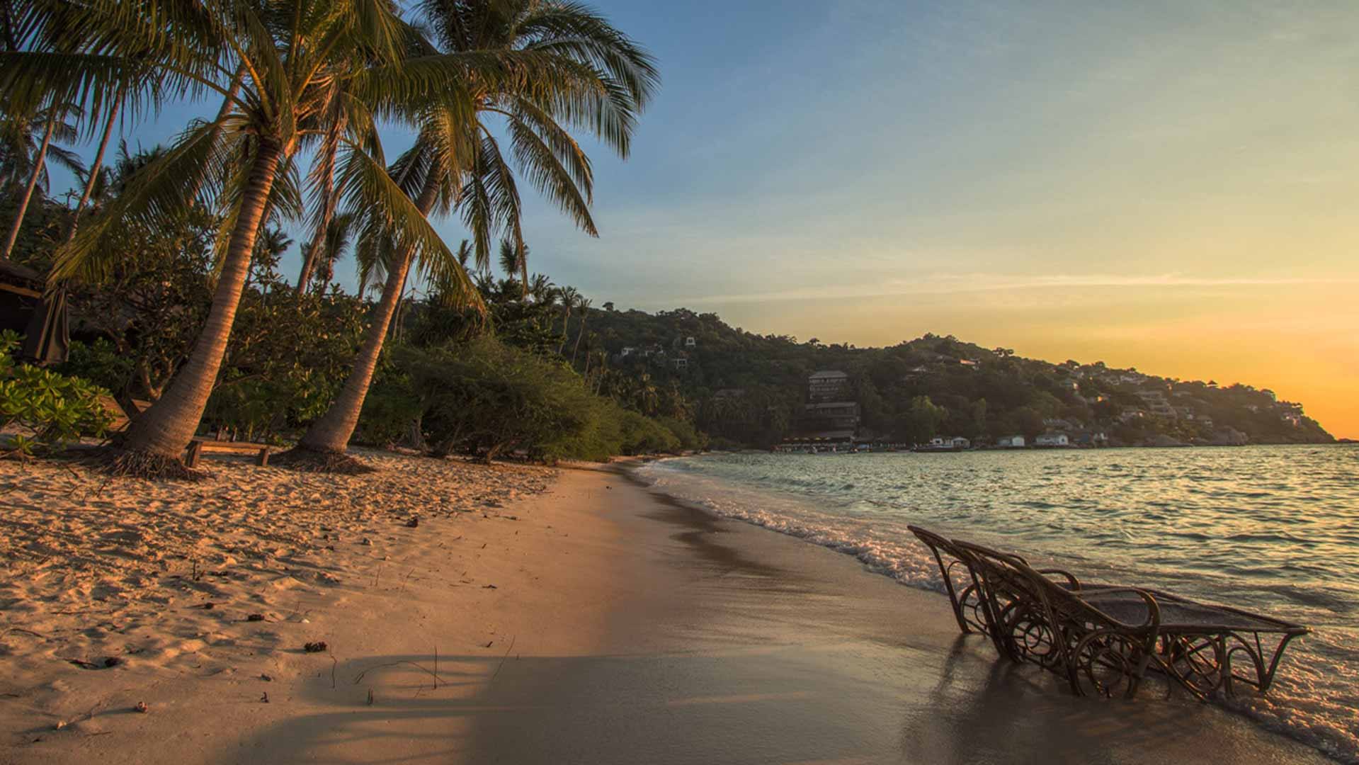 Thailand, Koh Tao, Haad Tien Beach Resort, Strand Aften