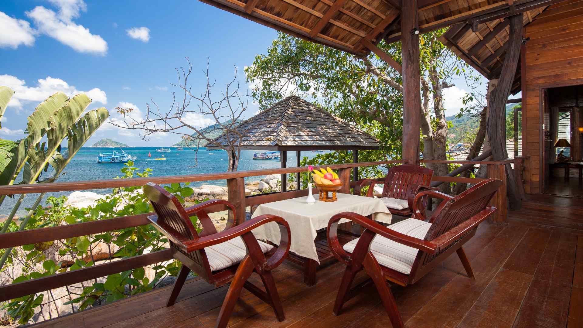 Thailand, Koh Tao, Sensi Paradise Beach Resort, Restaurant Udsigt