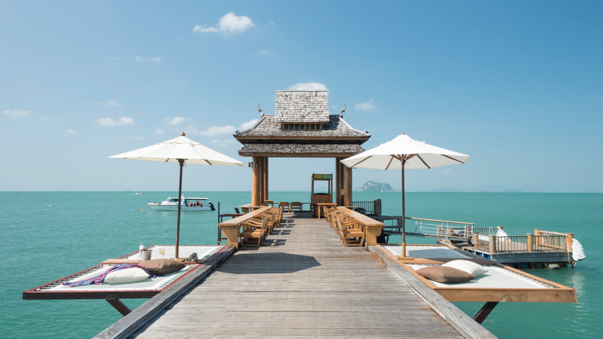 Thailand, Koh Yao Yai, Santhiya Koh Yao Yai Resort & Spa, Udsigt fra Havnen