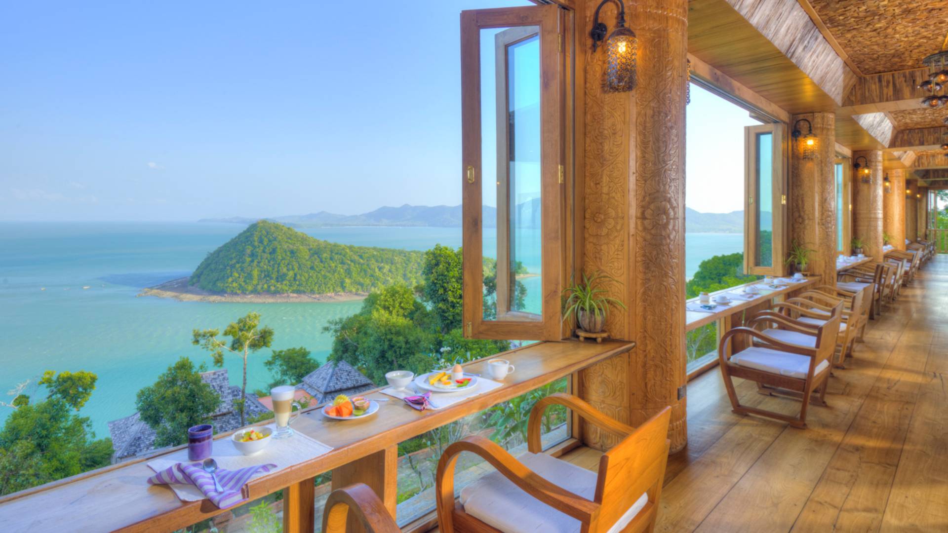 Thailand, Koh Yao Yai, Santhiya Koh Yao Yai Resort & Spa, Restaurant Udsigt