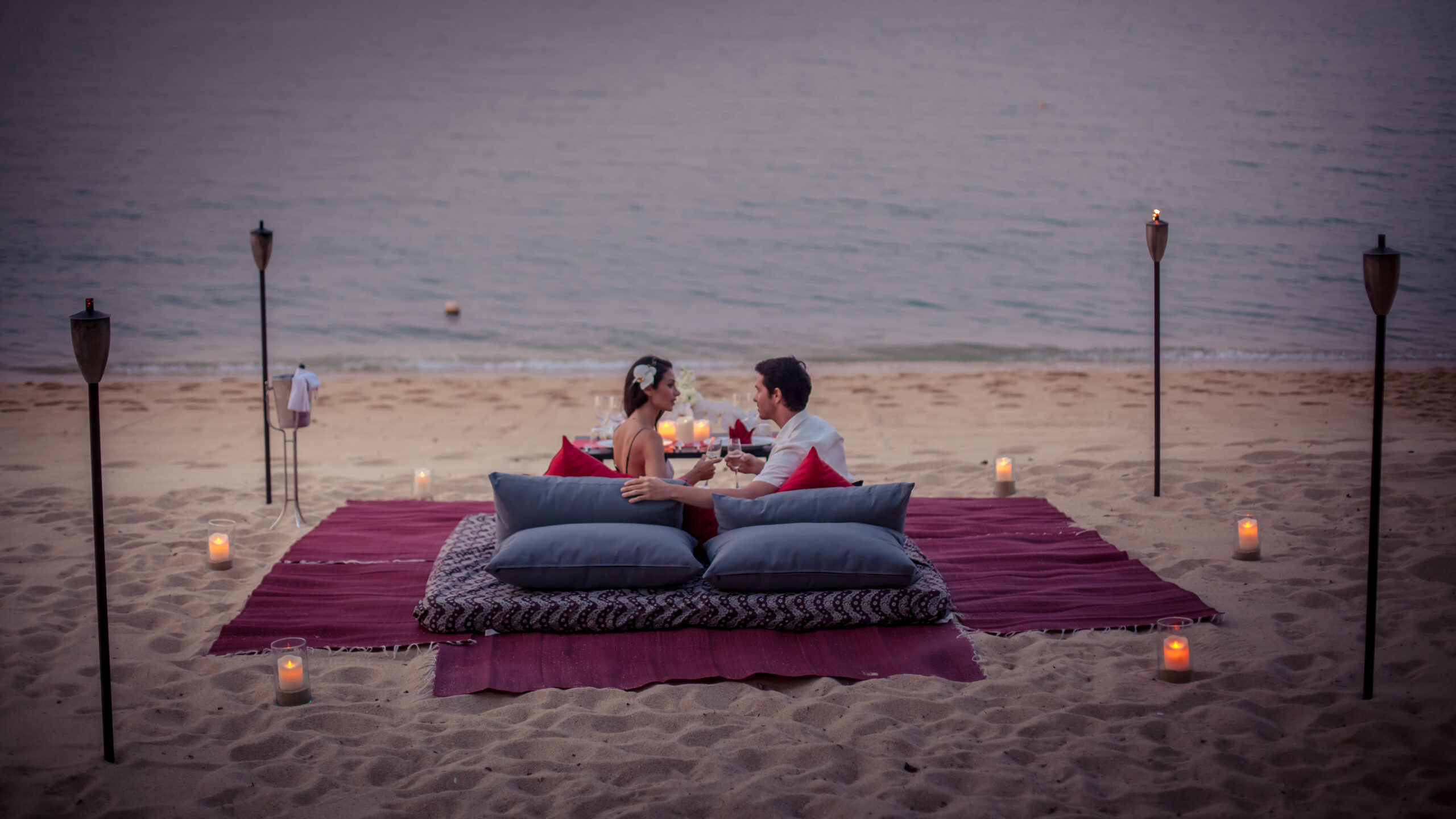 Thailand, Koh Samui, Peace Resort Samui, Middag på Stranden