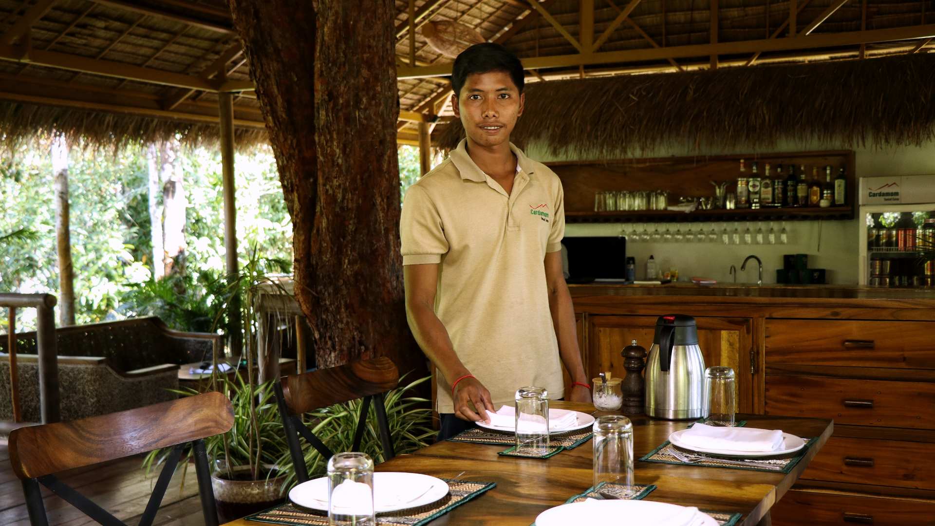 Cambodia, Cardamom Mountains, Cardamom Tented Camp, Restaurant