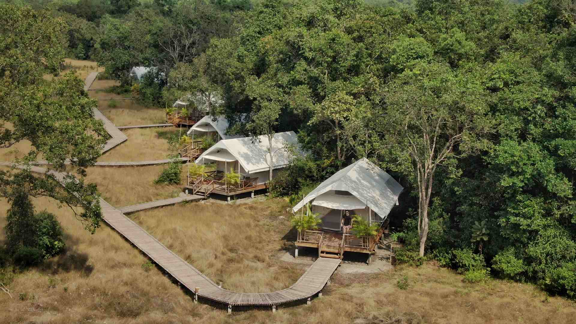Cambodia, Cardamom Mountains, Cardamom Tented Camp, Luftfoto