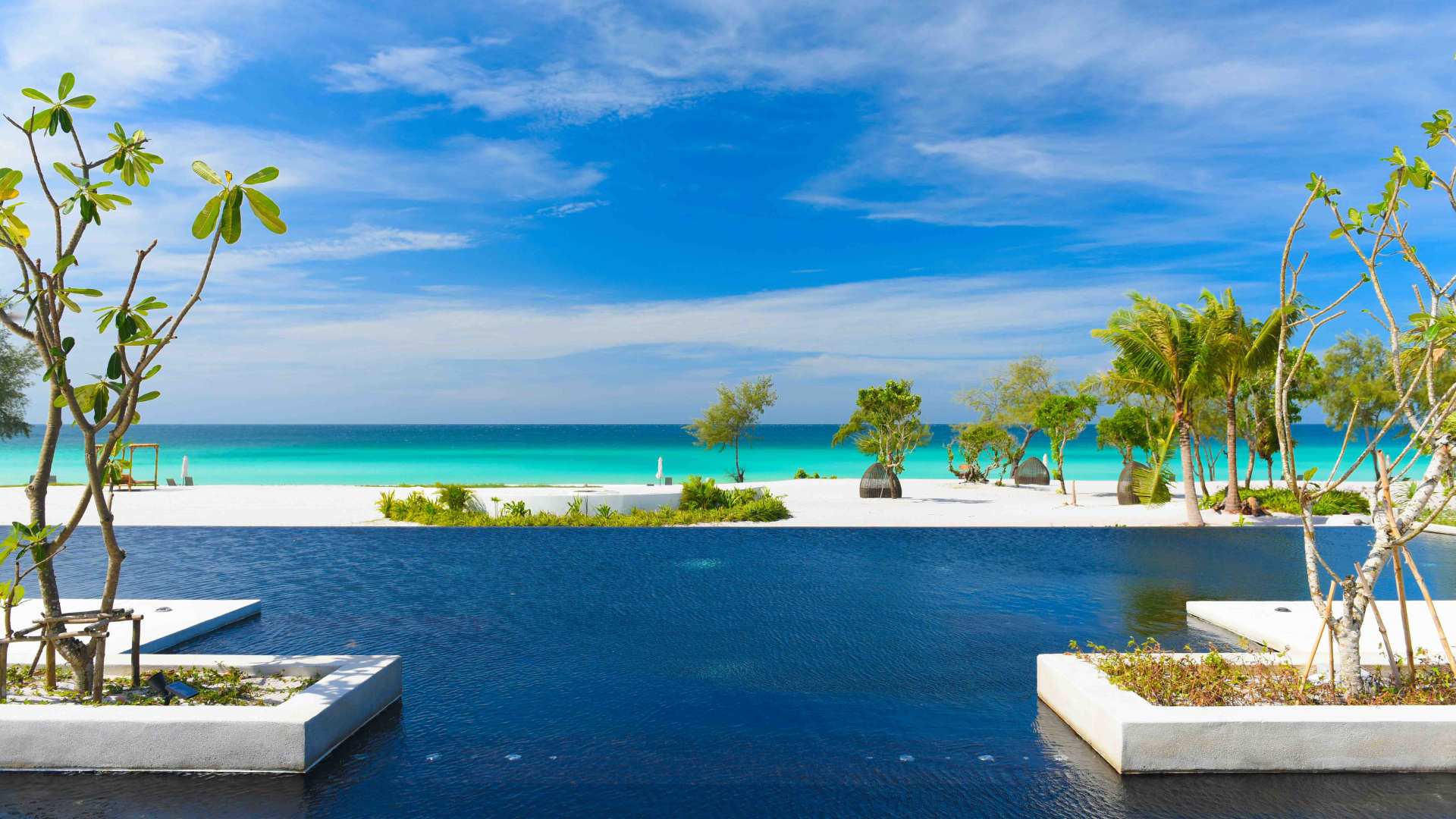 Cambodia, Koh Rong, The Royal Sands, Pool area
