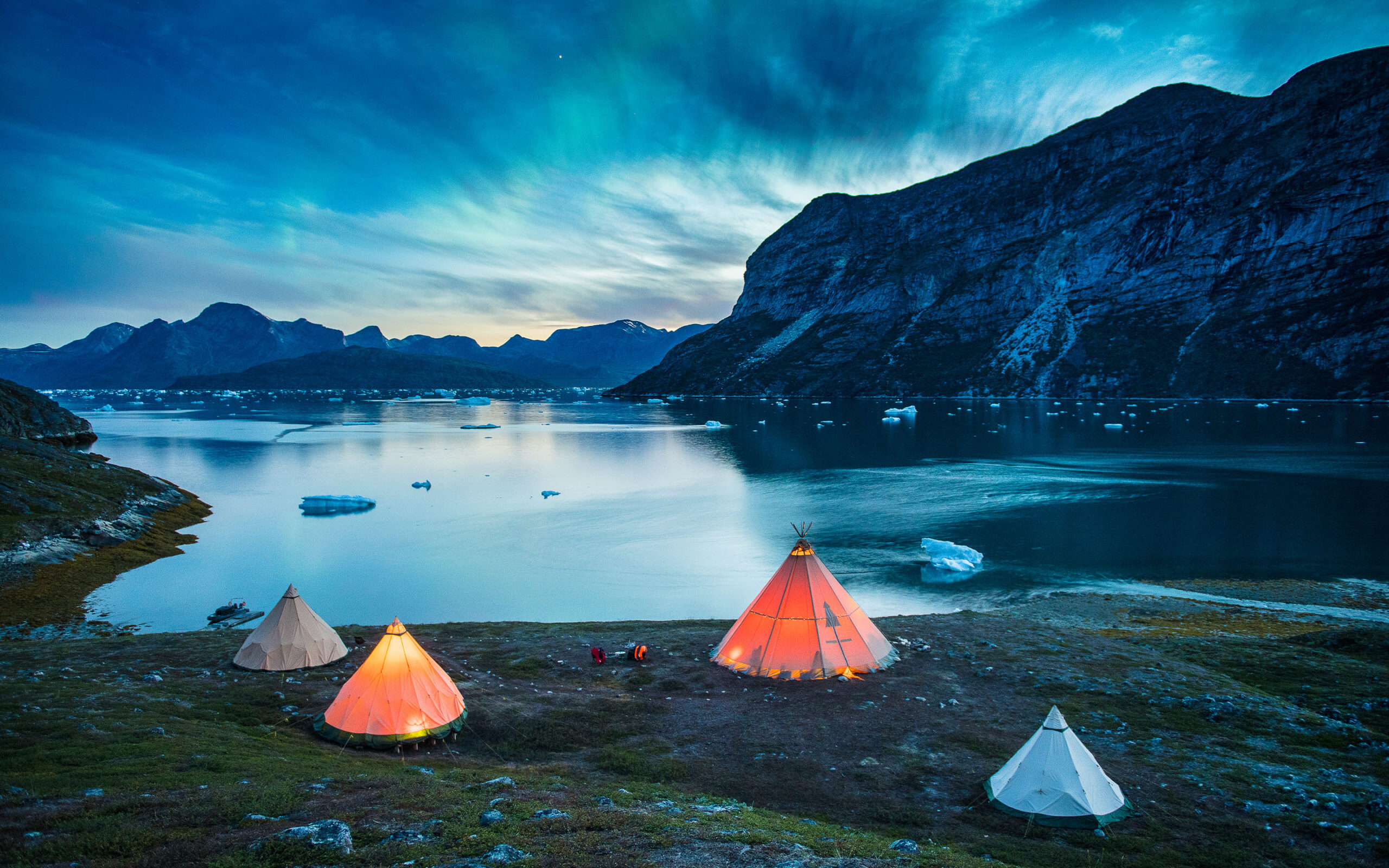 Gr&oslash;nland Camp Kiattua, Nuuk, Fjord, Glamping, Telte, Natur, Bjerge