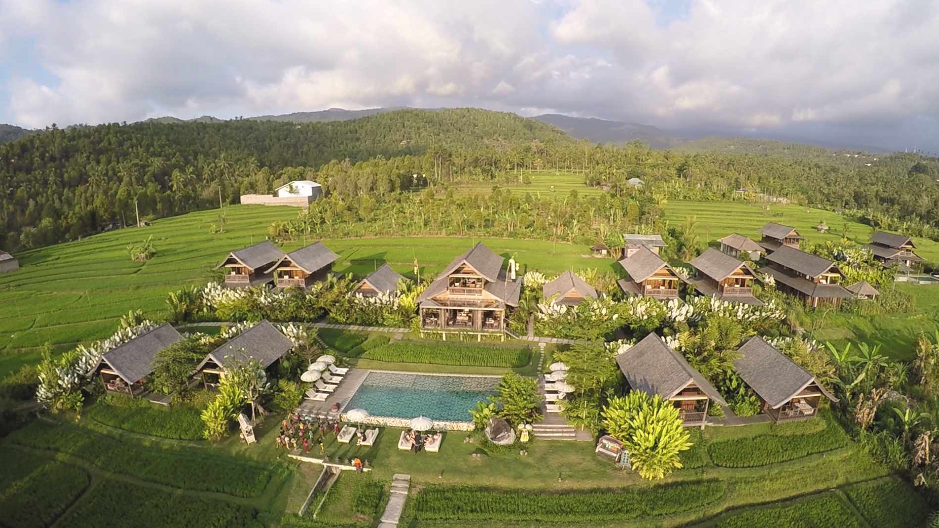 Indonesien, Bali, Munduk, Munduk Retreat Bali, Resort Set Ovenfra 