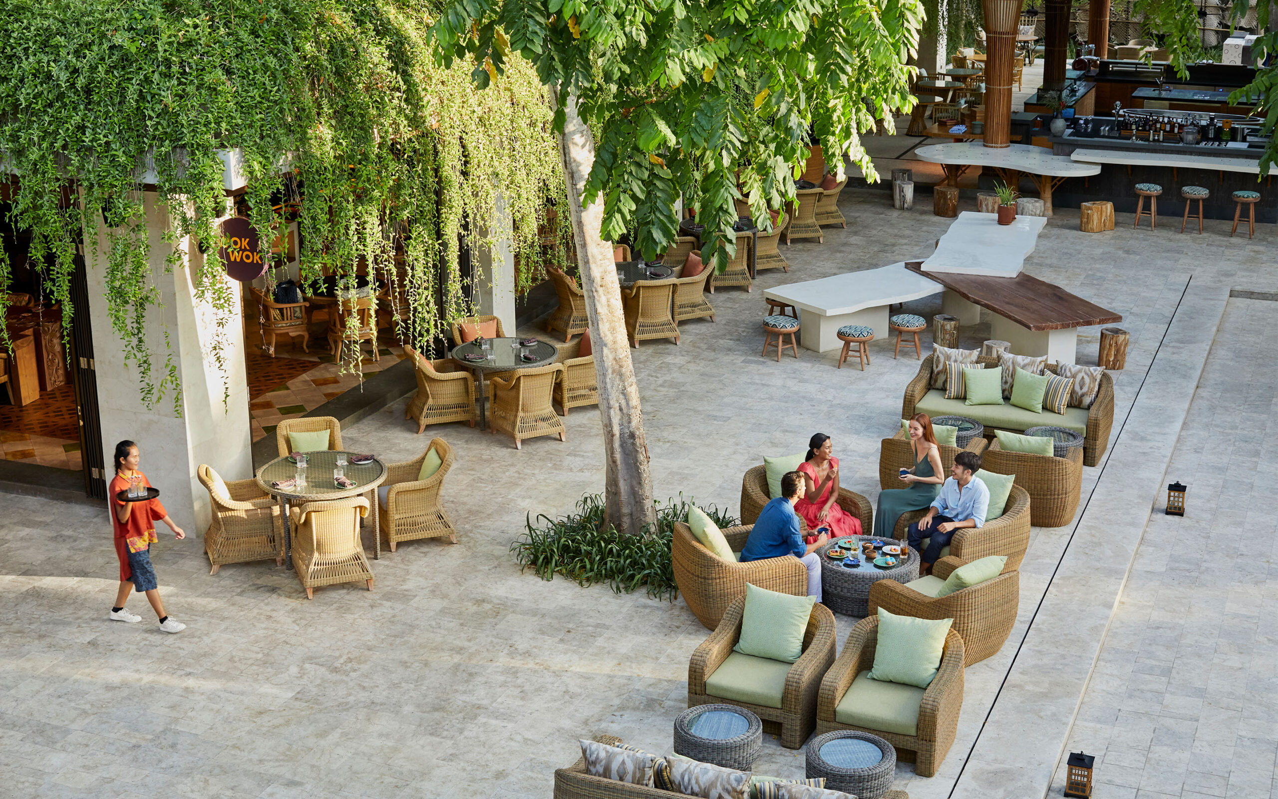 Indonesien Bali Sanur Andaz Beach Villa, Restaurant Wok Wok Udendørs