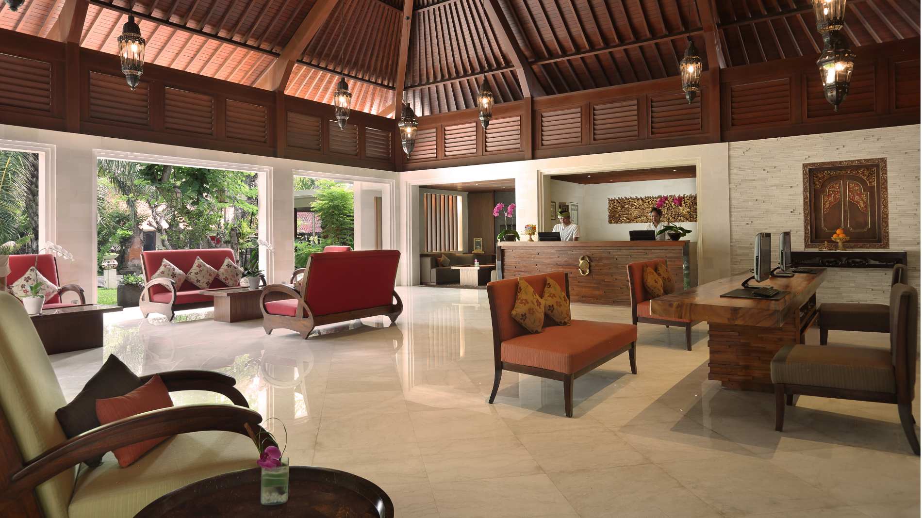 Indonesien Bali Sanur Griya Santrian, Lobby Area, Lobby Omr&aring;de