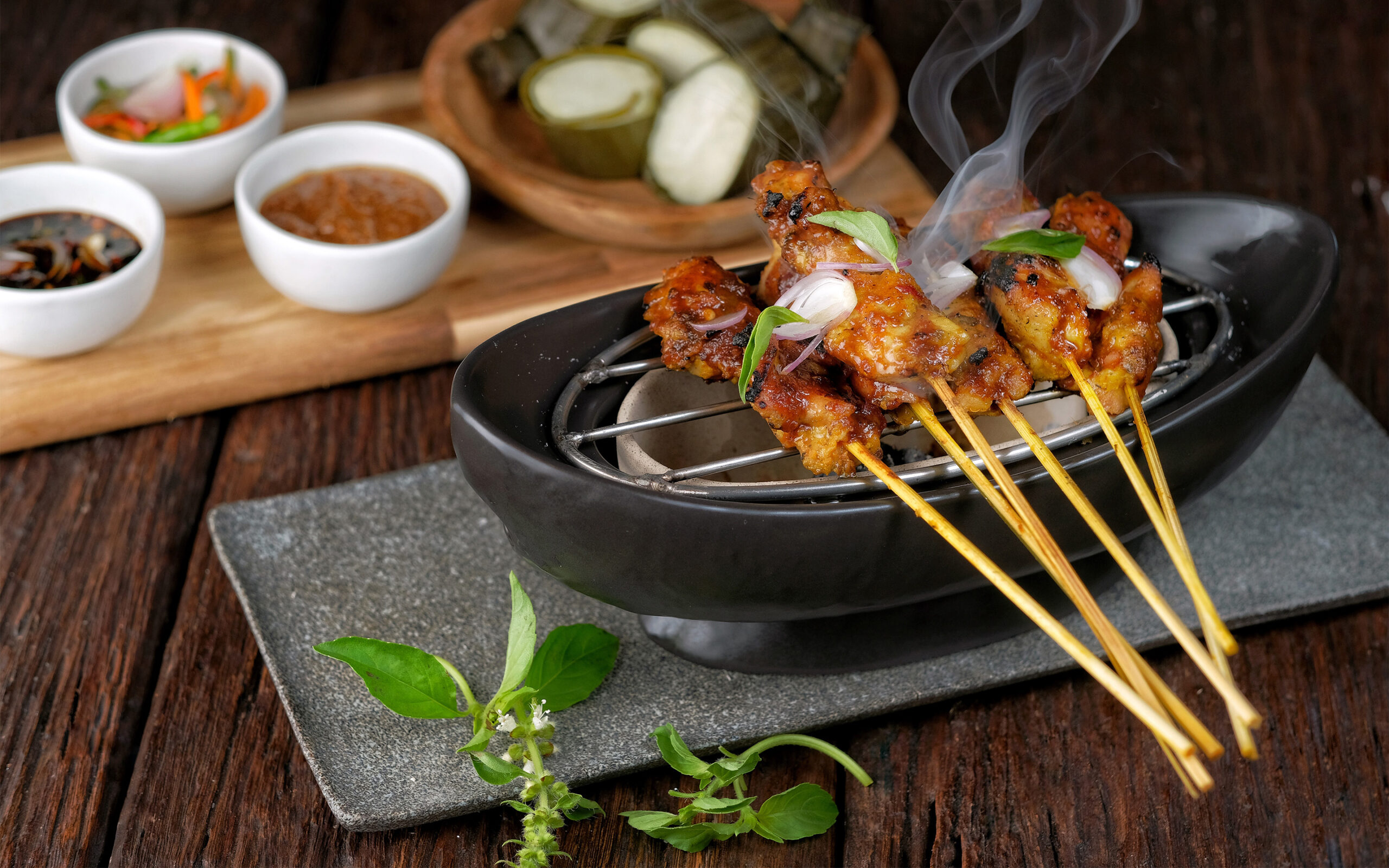 Indonesien Bali Sanur Hyatt Regency, Omang Omang Satay