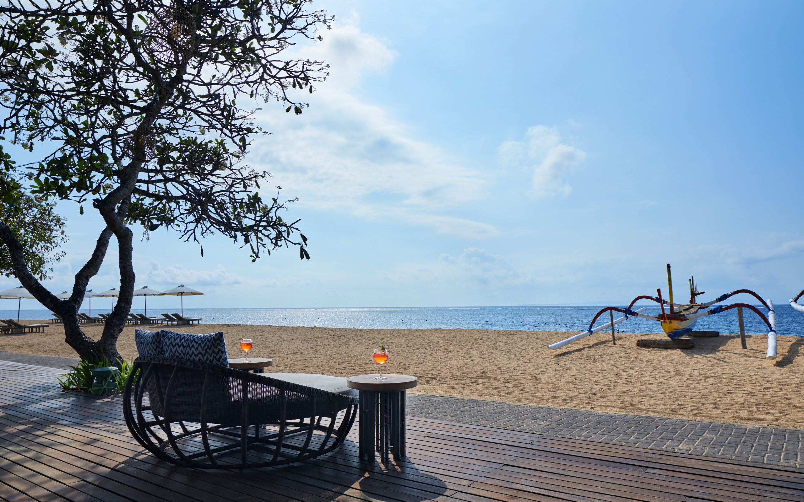 Indonesien Bali Sanur Hyatt Regency, Beachfront, Udsigt Fra Terrasse