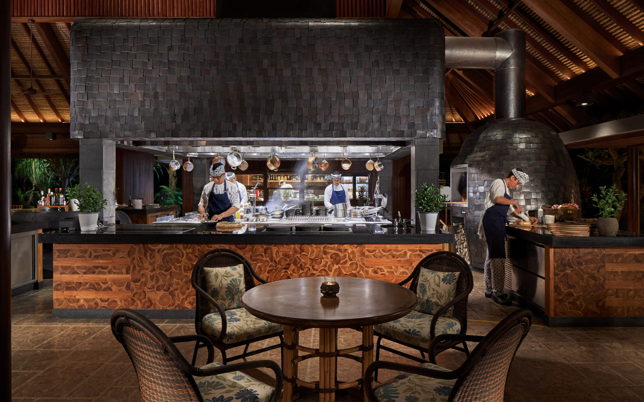 Indonesien Bali Sanur Hyatt Regency, Pizzaria, Madlavning