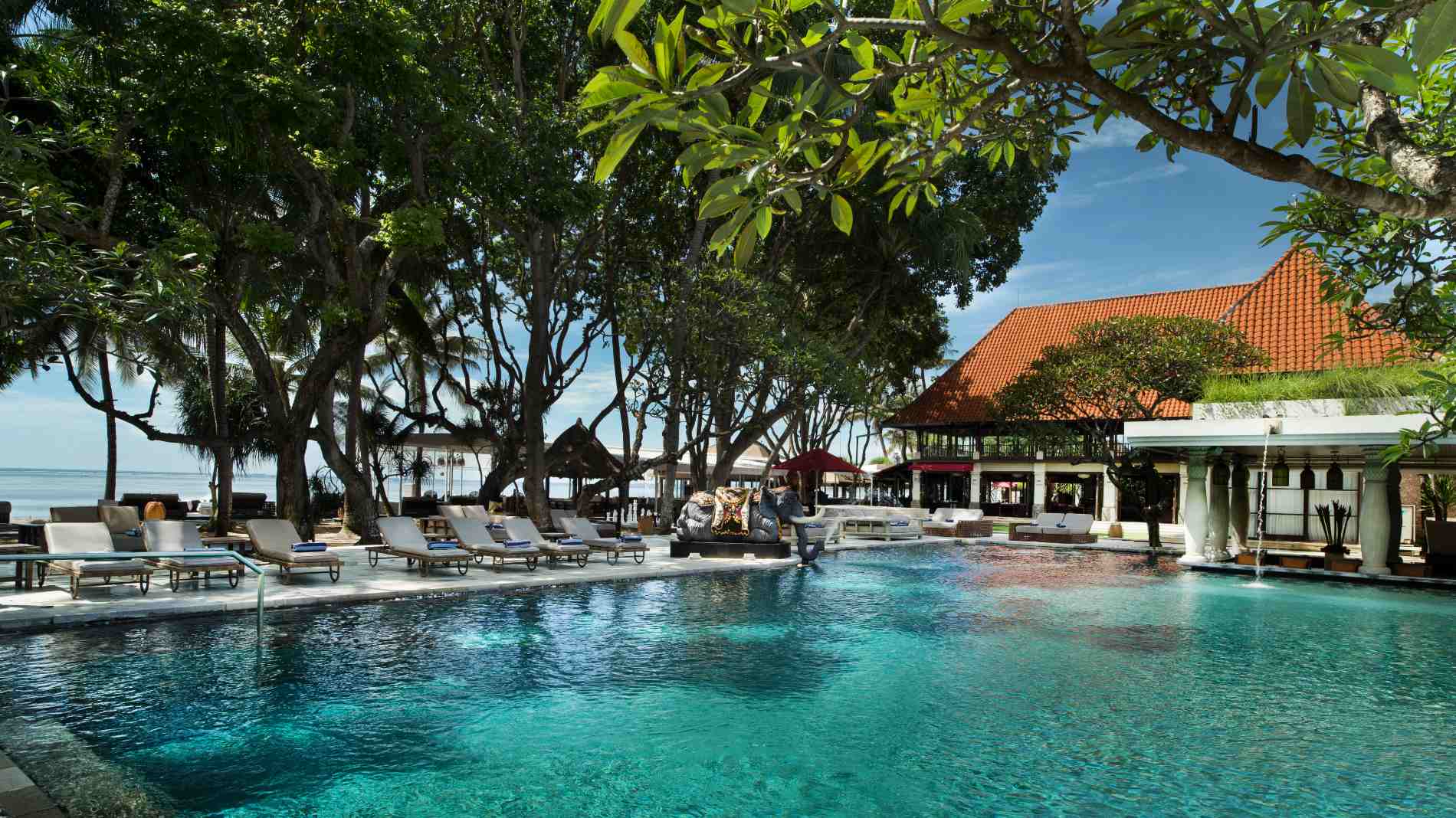 Indonesien Bali Sanur Puri Santrian, Pool Area, Pool Område