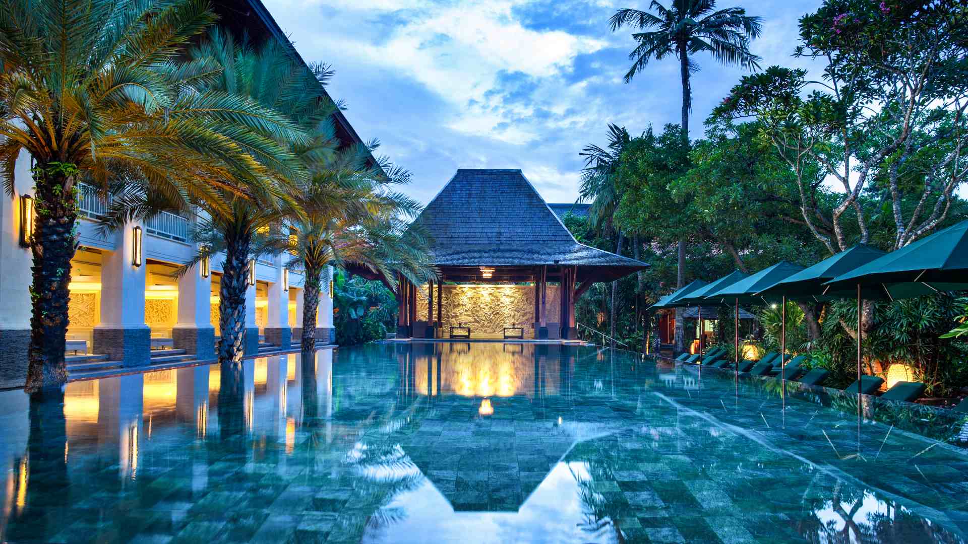 Indonesien Bali Sanur Puri Santrian, Pool Area, Pool Område