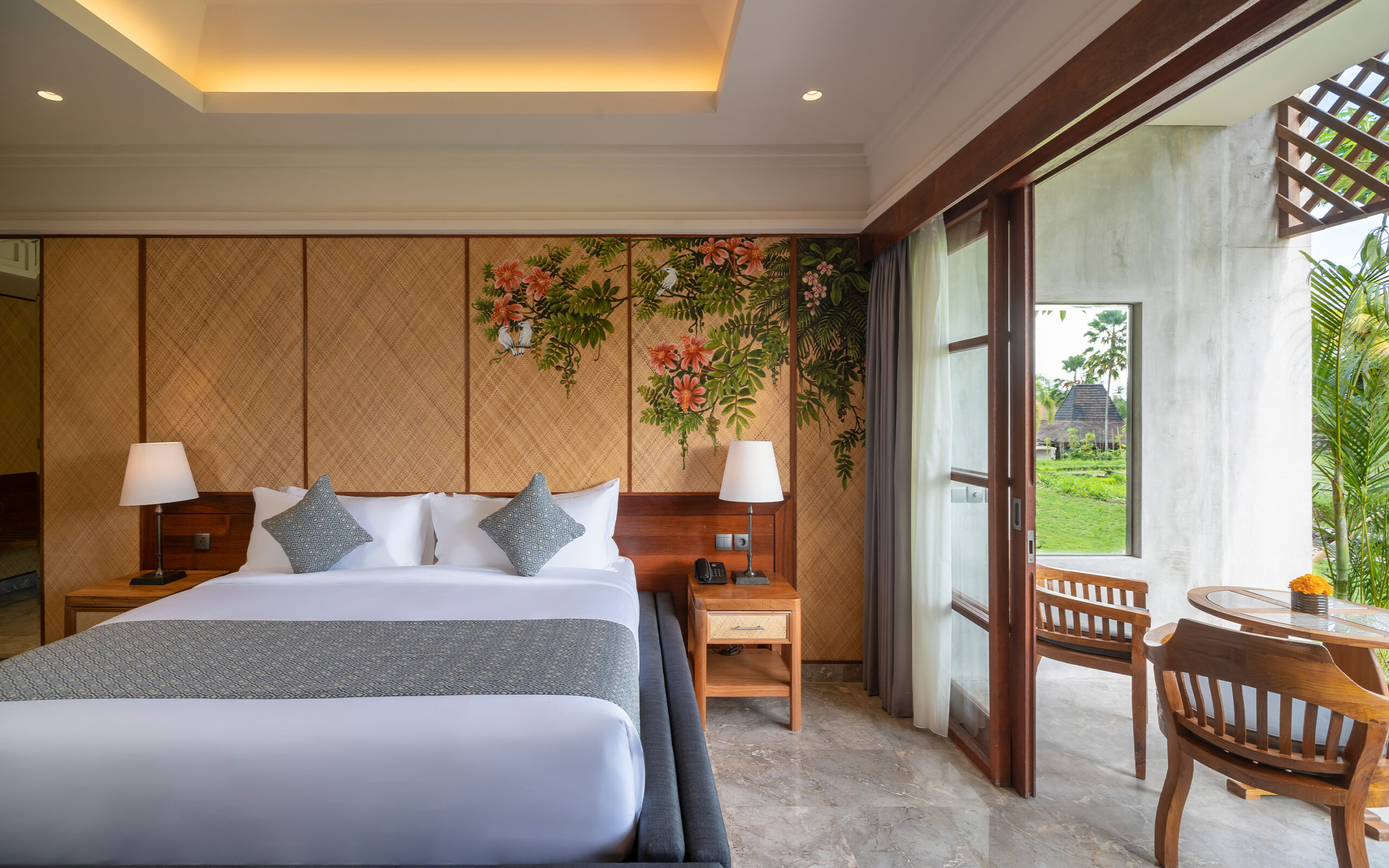 Indonesien Bali Ubud Adiwana Bisma, Adiwana Room Rice Fields View
