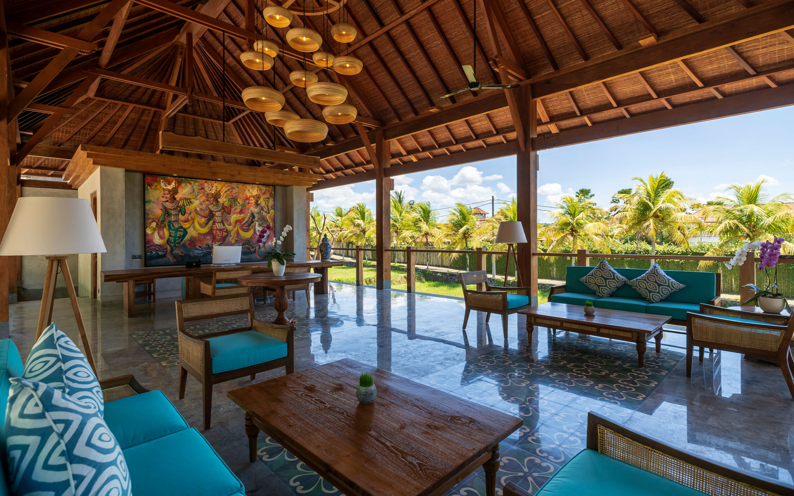 Indonesien Bali Ubud Adiwana Bisma, Lobby Area