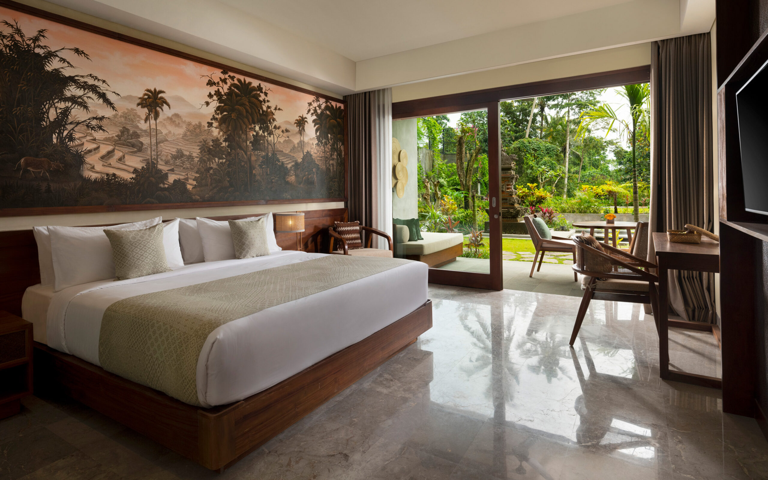 Indonesien, Bali, Ubud Adiwana Suweta, Adiwana V&aelig;relse med Terrasse