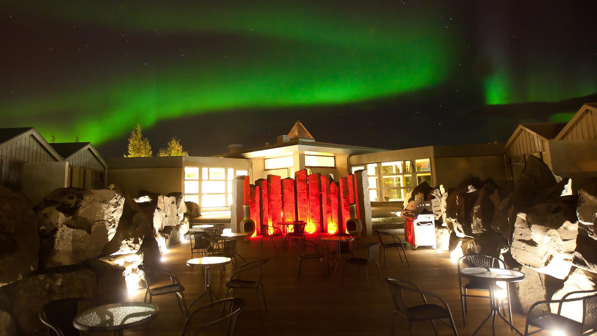 Rejser til Island, Sydisland, Hotel Fludir, nordlys