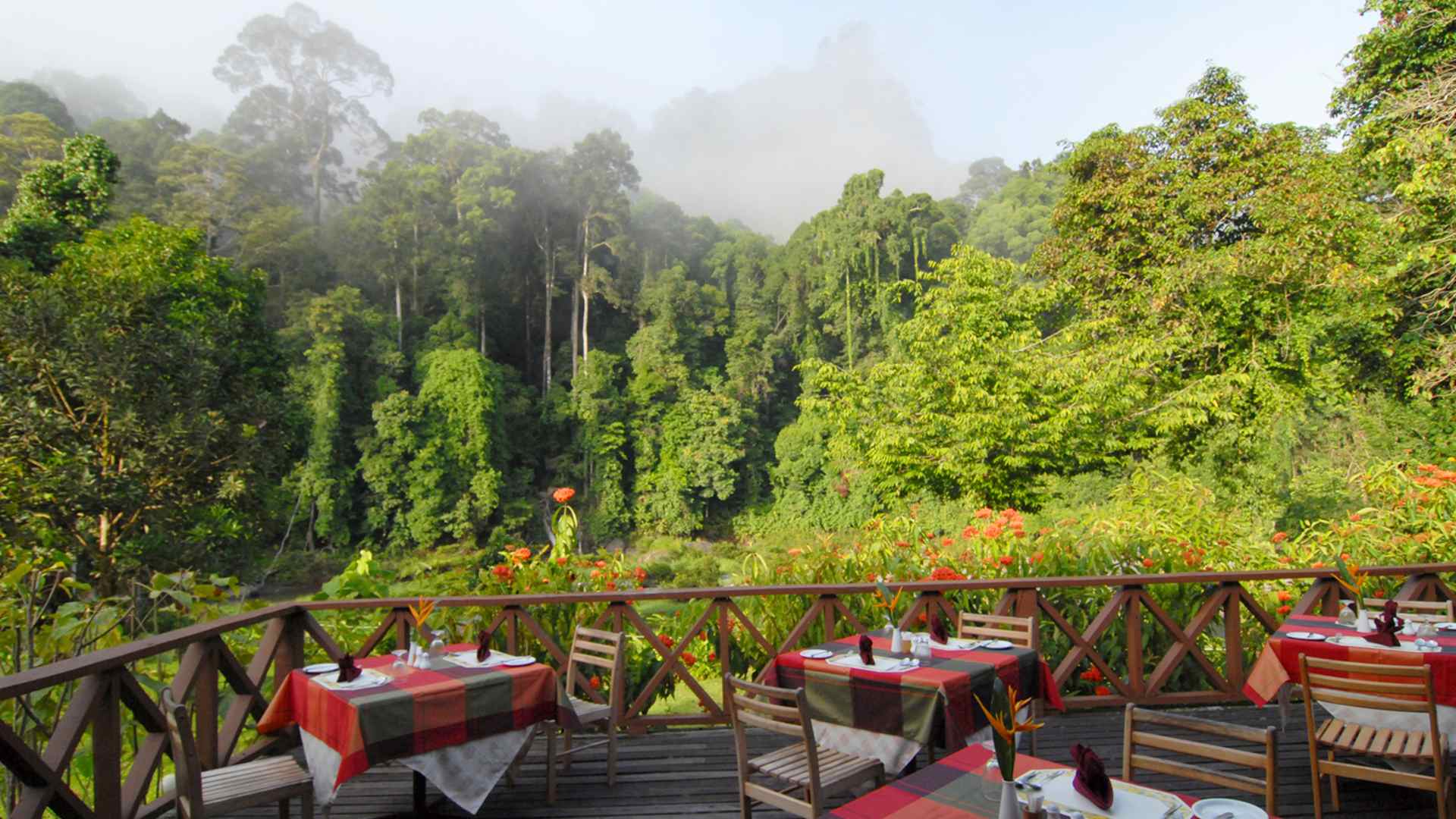 Malaysia, Borneo, Danum Valley Borneo Rainforest Lodge, Restaurant View