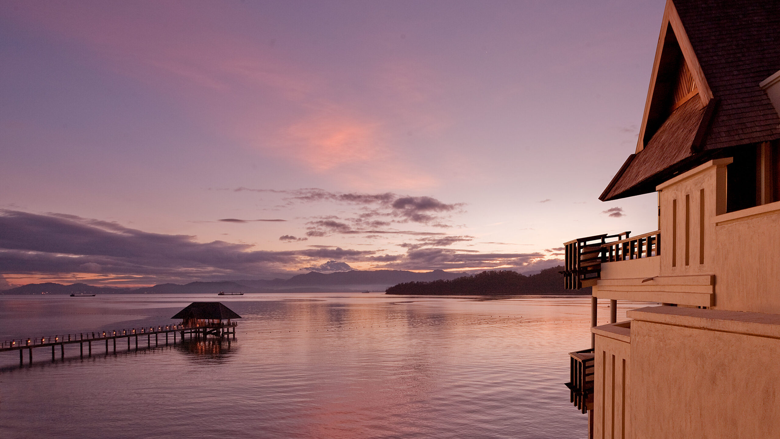 Malaysia Borneo gaya island view from scaled resort resort