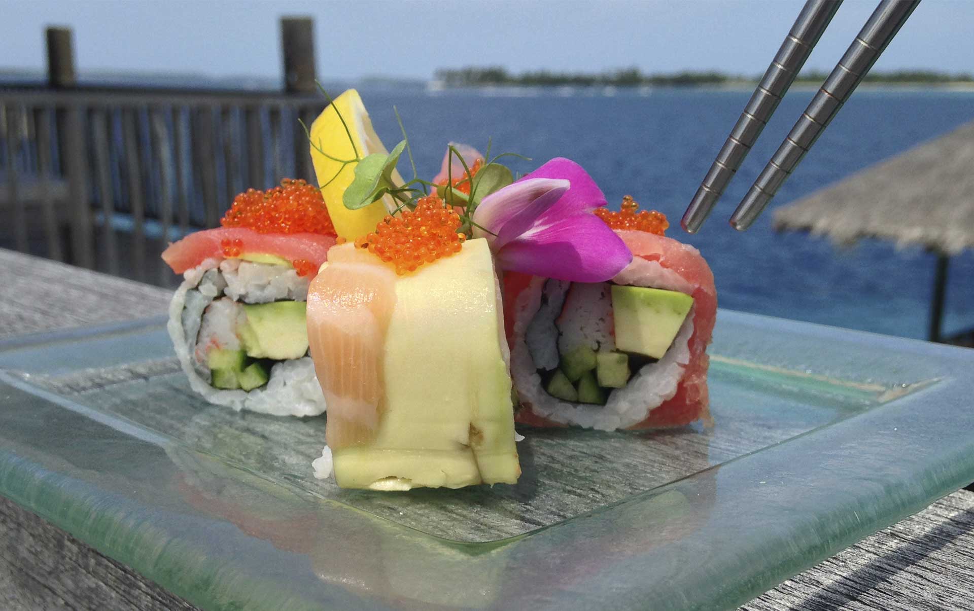 Rejser til Maldiverne, Six Senses Laamu, Uds&oslash;gt sushi 
