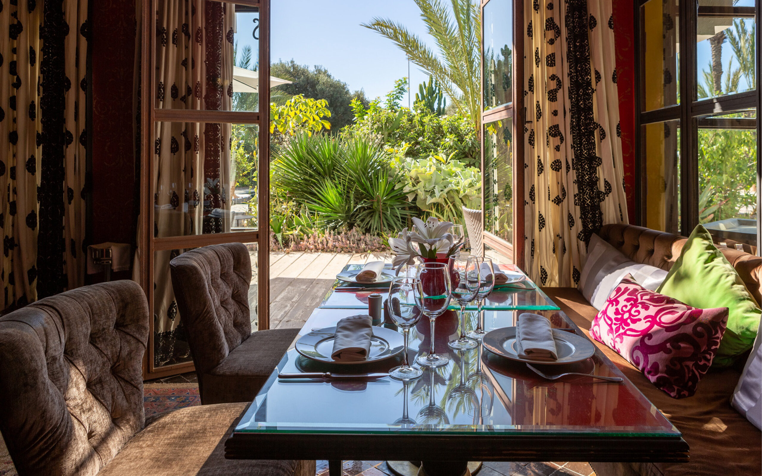Marokko Agadir Villablanche Restaurant Garden