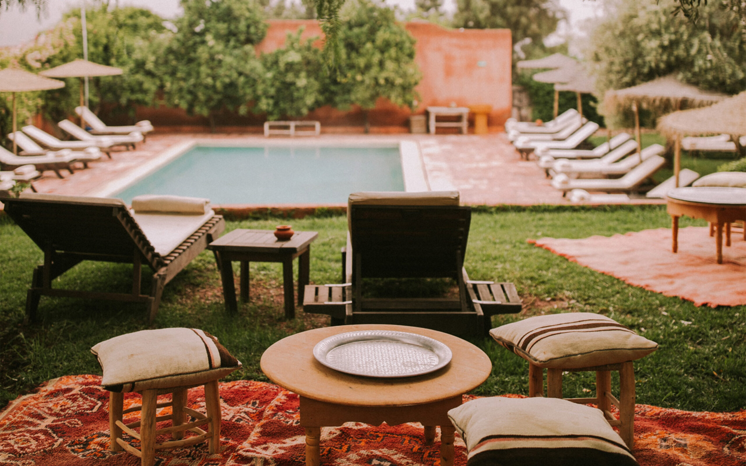 Marokko Atlas Bab Ourika Pool